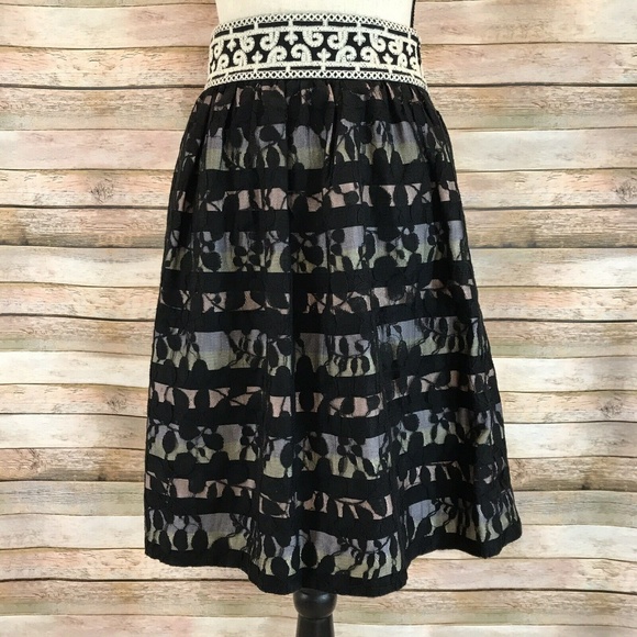 Anthropologie Floreat Charente Lace Overlay Skirt - Picture 2 of 8